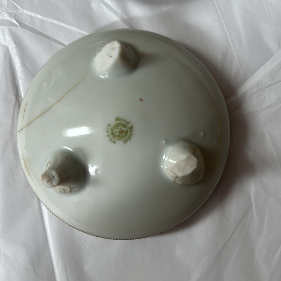 Nippon Porcelain, Vintage Powder Box, Floral trinket dish, Victorian vanity box, - Picture 4 of 10